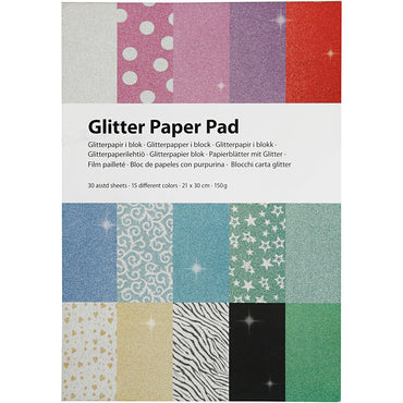 Glitterpapir i blok