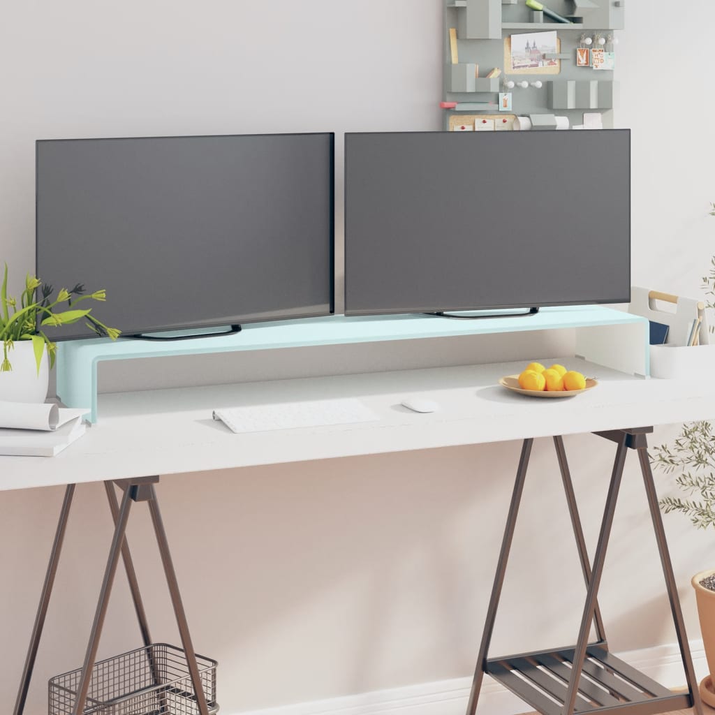 tv-stativ/skærmforhøjer 120x30x13 cm glas grøn