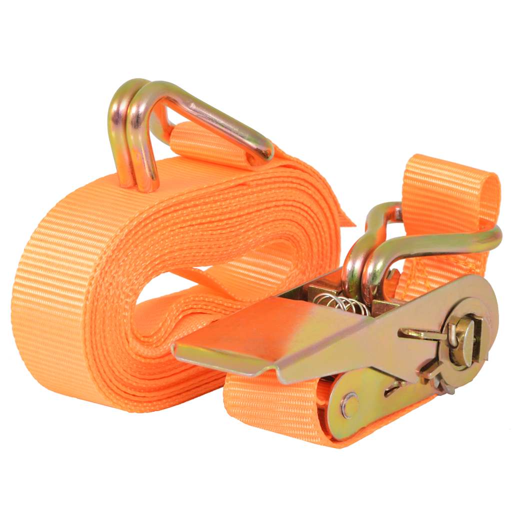 surringsbånd med skralde 4 stk. 0,4 ton 6 m x 25 mm orange