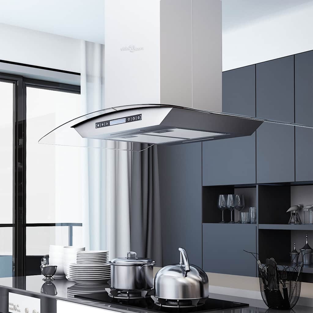 ø-emhætte 90 cm LCD-display touchsensor 756 m³/t. LED