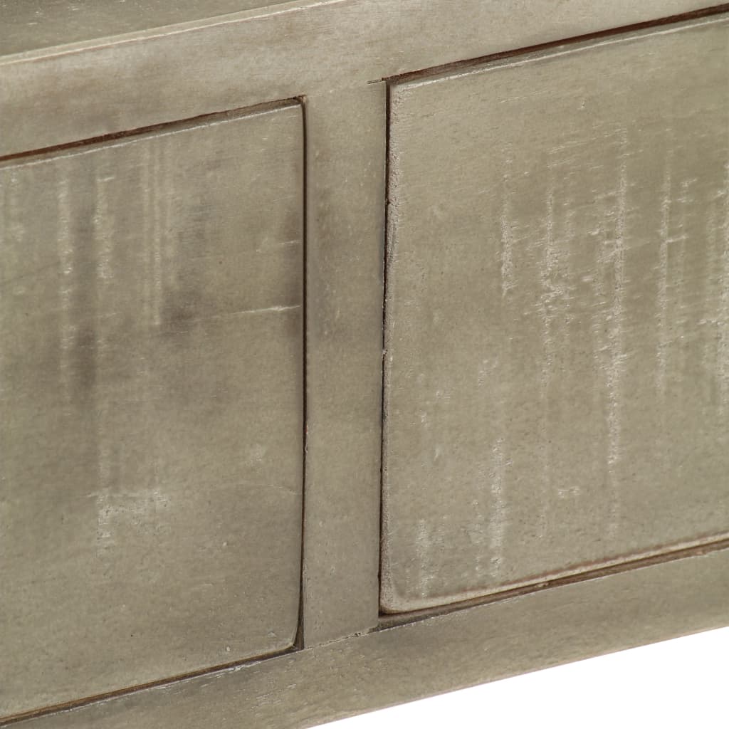 konsolbord massivt mangotræ med messing 110 x 35 x 76 cm grå