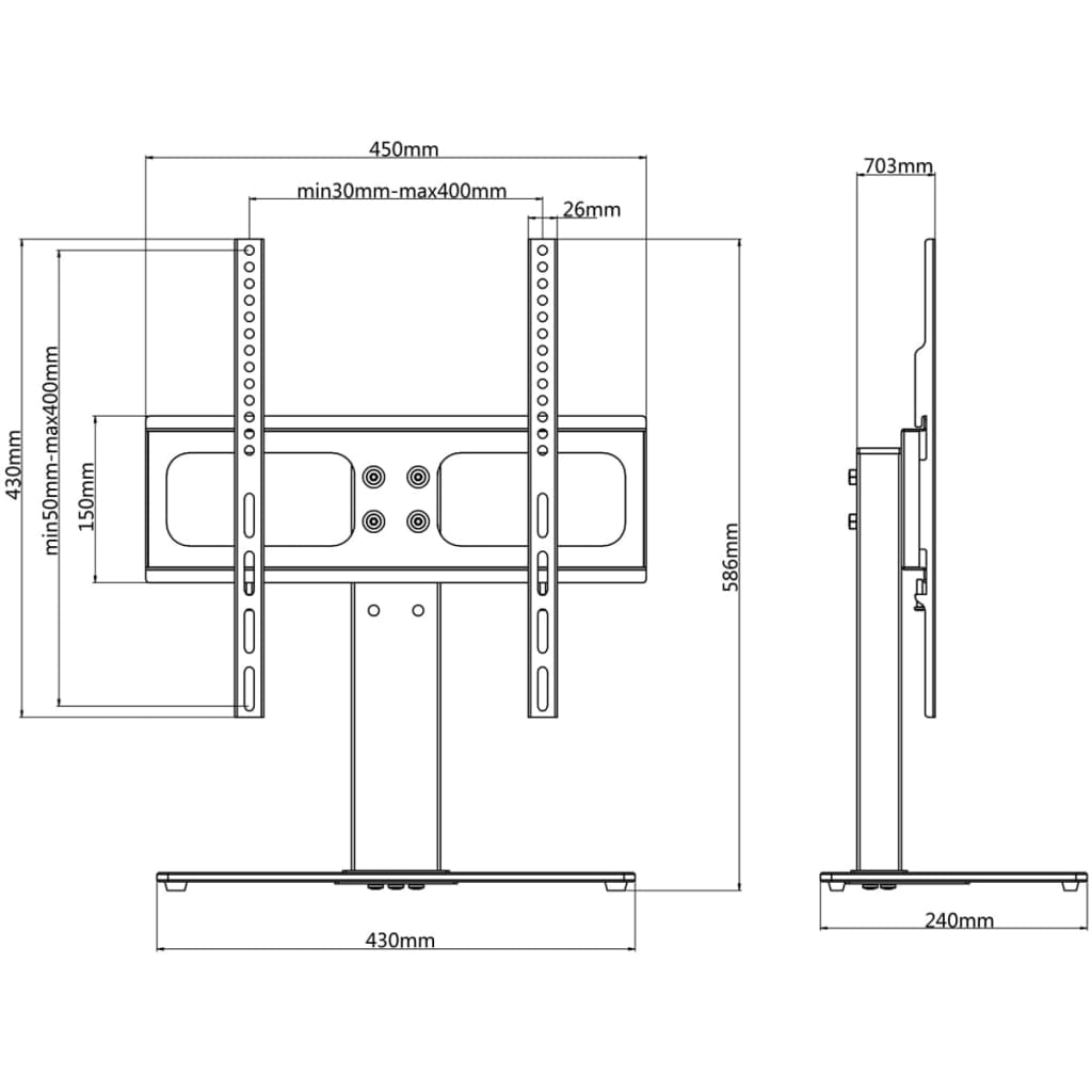 tv-stativ til 26-42" skærm maks. VESA 400x400 mm 30 kg