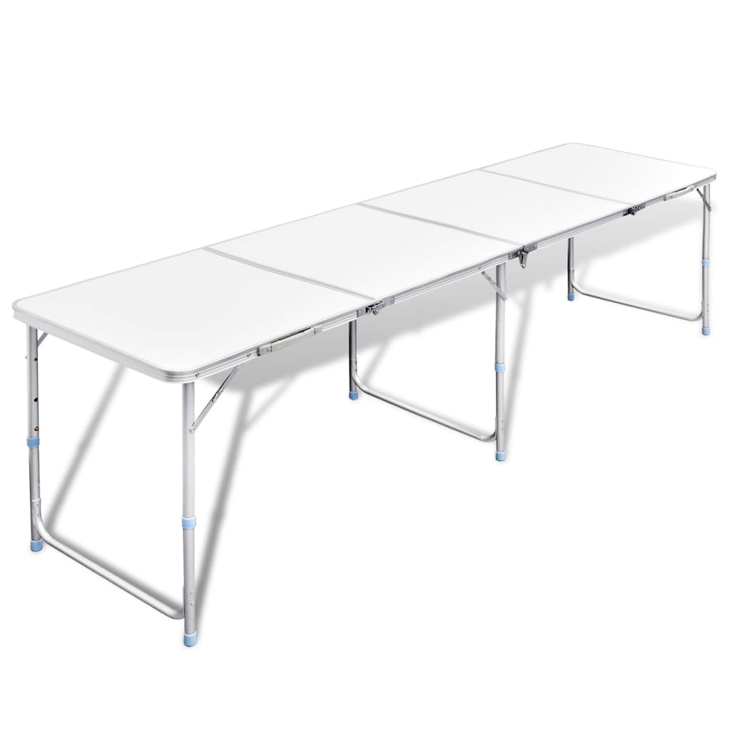 sammenklappeligt campingbord justérbart aluminium 240 x 60 cm