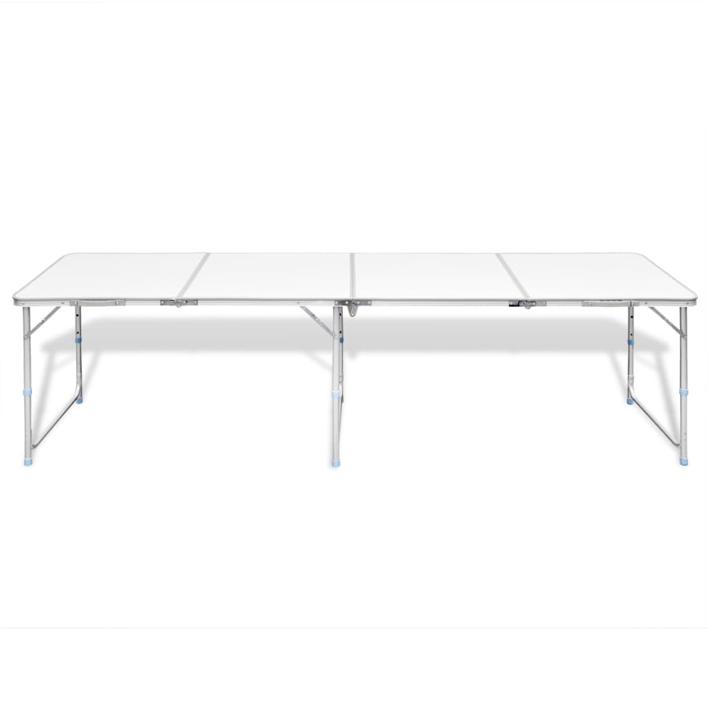 sammenklappeligt campingbord justérbart aluminium 240 x 60 cm