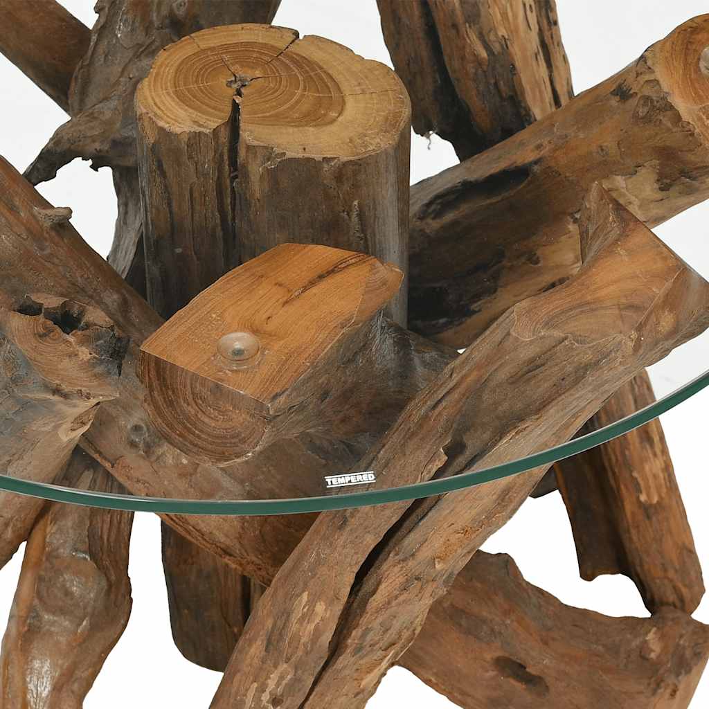 sofabord massivt teaktræ drivtømmer 60 cm