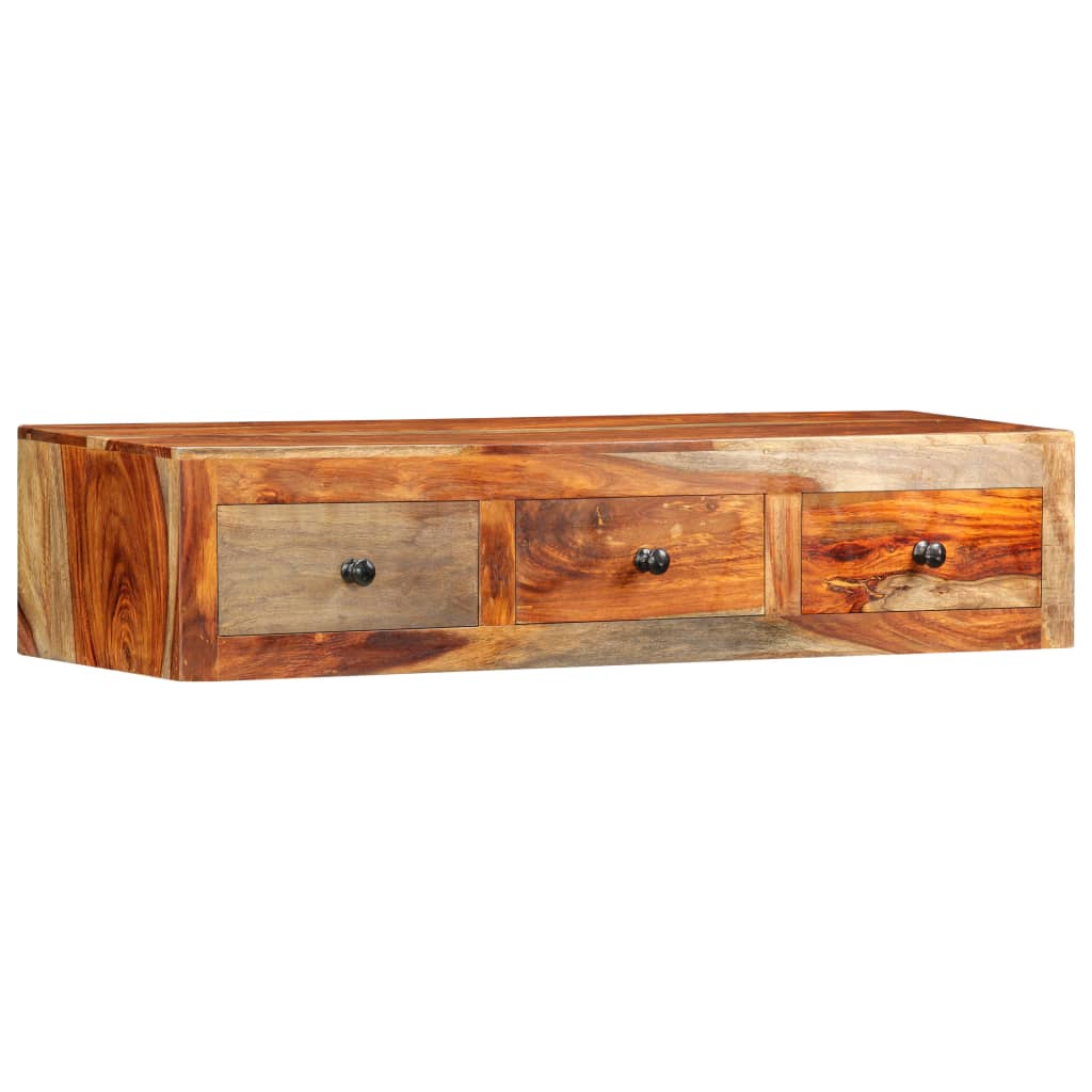 væghængt konsolbord 100x25x20 cm massivt sheeshamtræ