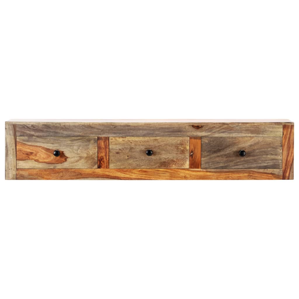 væghængt konsolbord 100x25x20 cm massivt sheeshamtræ