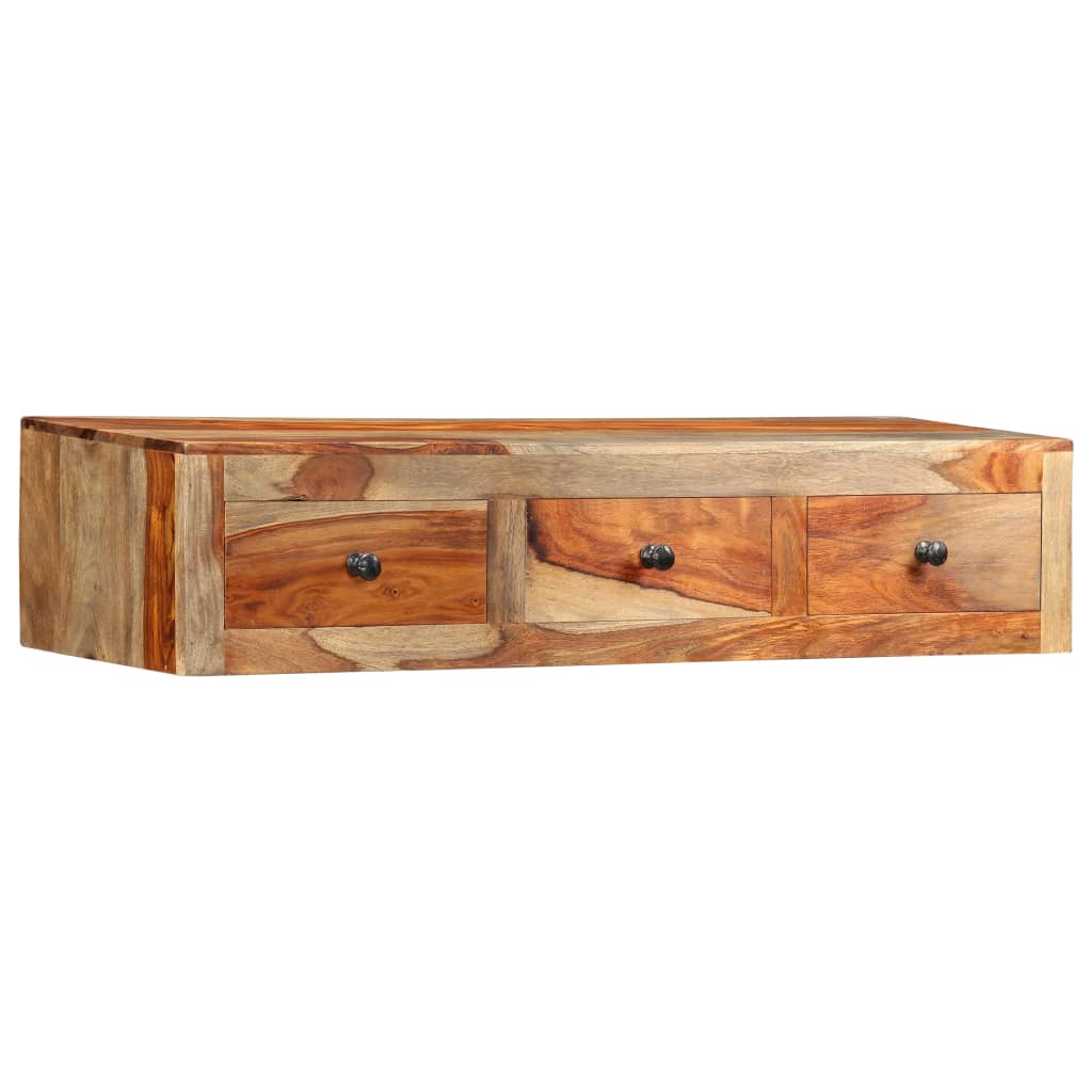 væghængt konsolbord 100x25x20 cm massivt sheeshamtræ