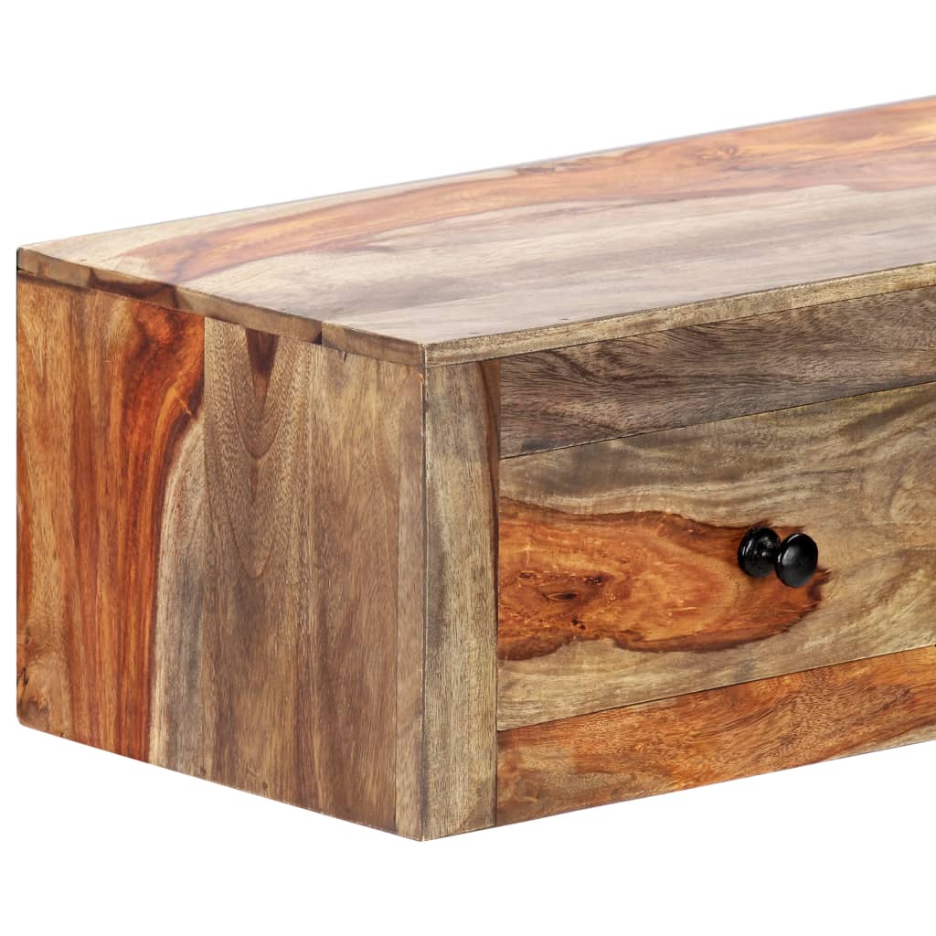 væghængt konsolbord 100x25x20 cm massivt sheeshamtræ