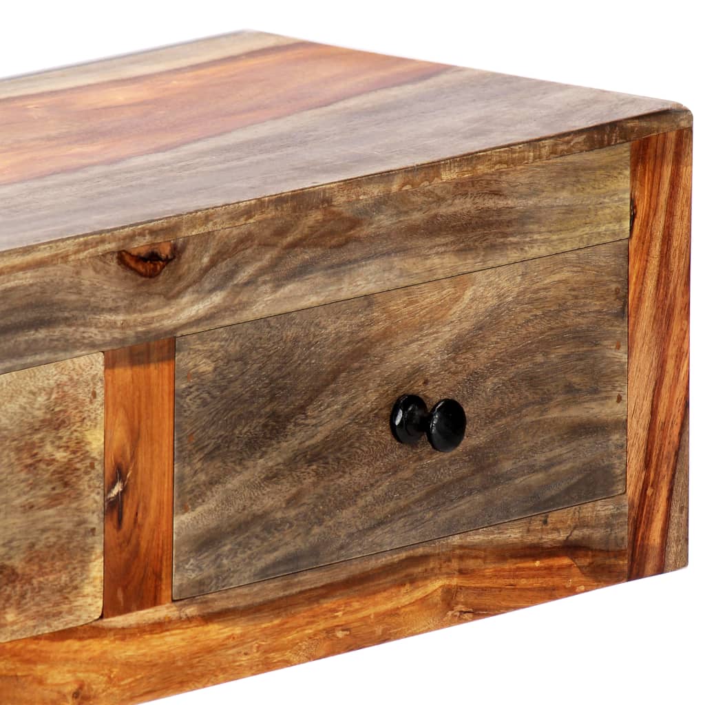 væghængt konsolbord 100x25x20 cm massivt sheeshamtræ