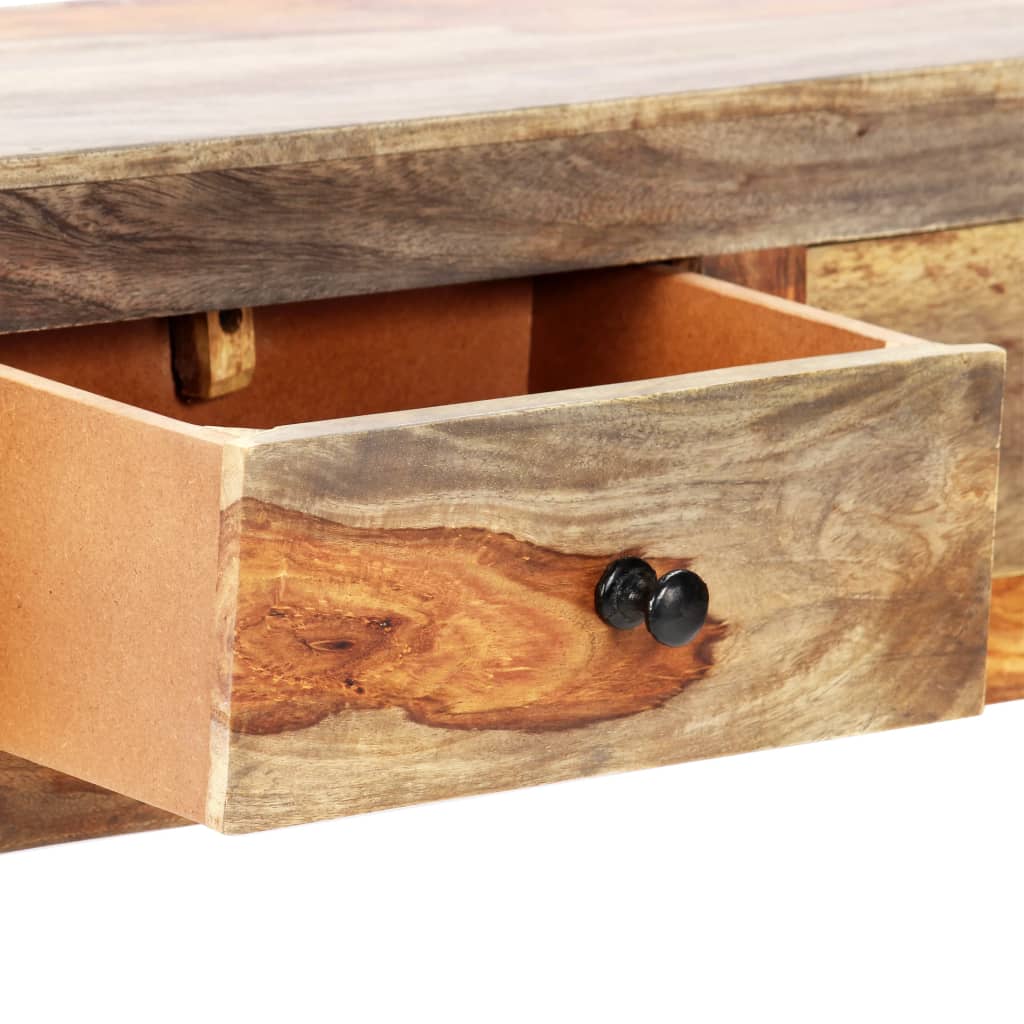væghængt konsolbord 100x25x20 cm massivt sheeshamtræ