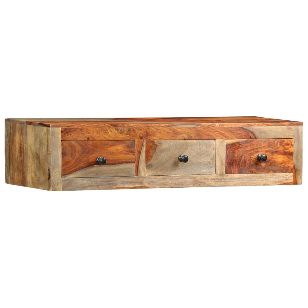 væghængt konsolbord 100x25x20 cm massivt sheeshamtræ
