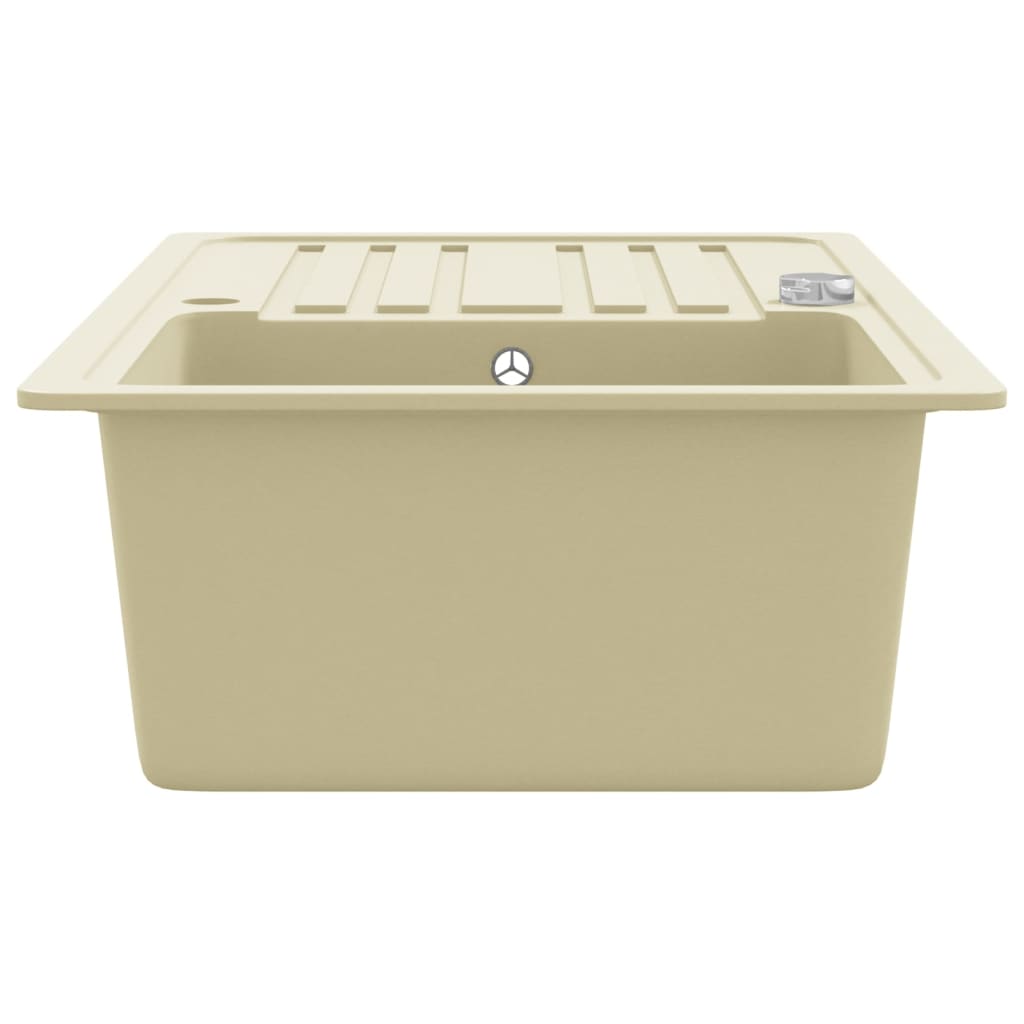 køkkenvask granit enkelt vask beige