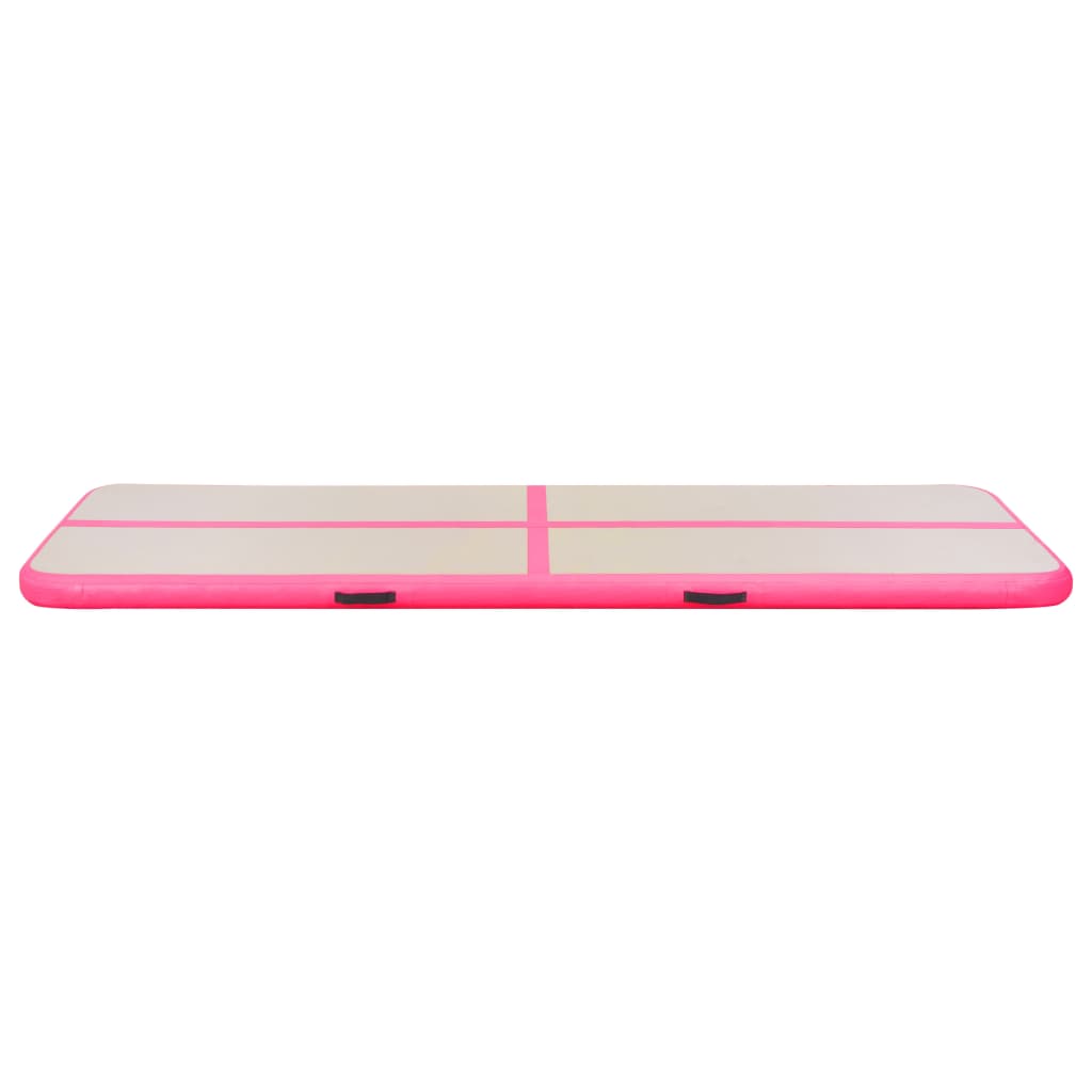 oppustelig gymnastikmåtte med pumpe 300 x 100 x 10 cm PVC Pink