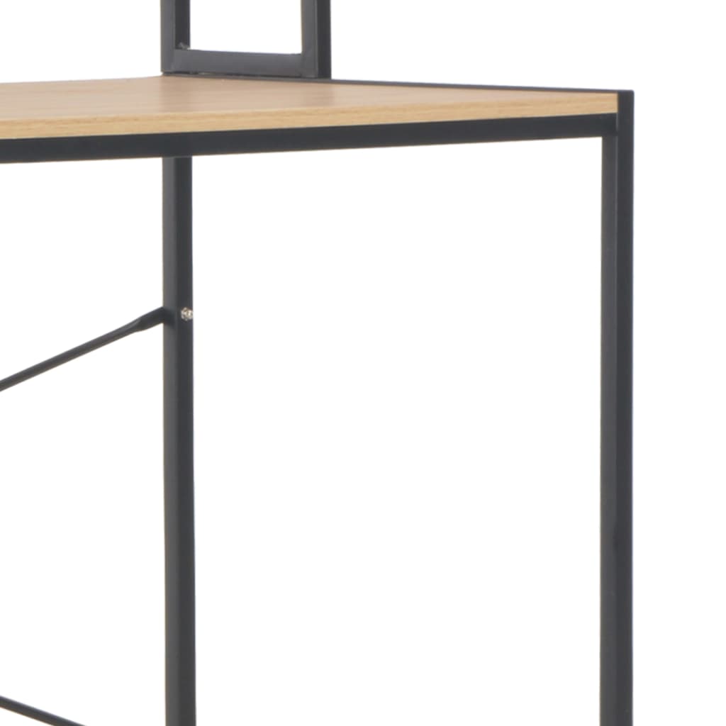 Computertisch 120 x 60 x 138 cm in Schwarz und Eichenfarbe