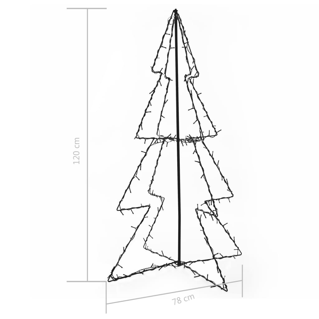 lysende juletræ 78x120 cm 160 LED'er indendørs/udendørs