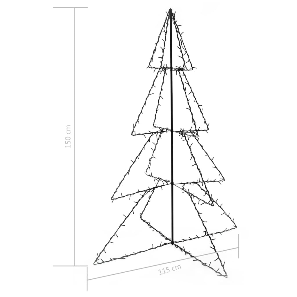 lysende juletræ 115x150 cm 240 LED'er indendørs/udendørs