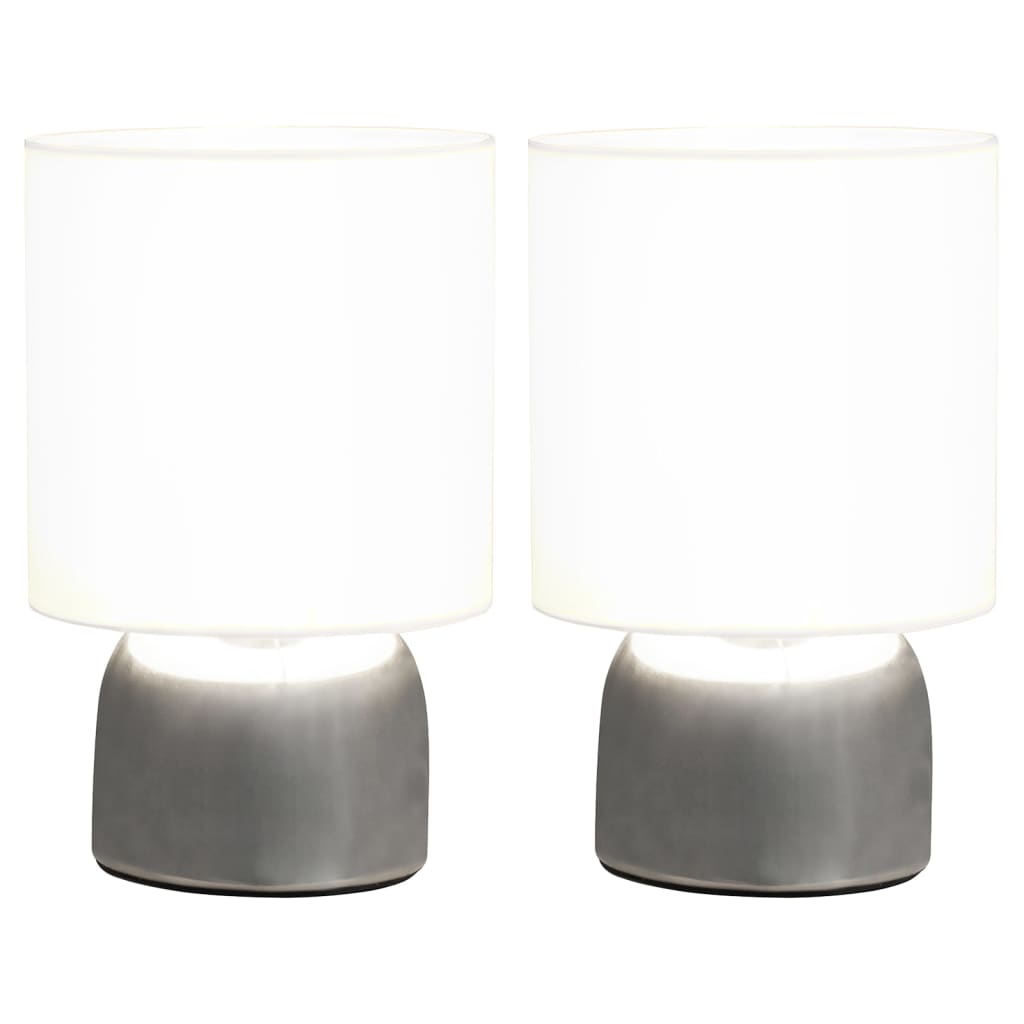 bordlamper 2 stk. touch-knap E14 hvid