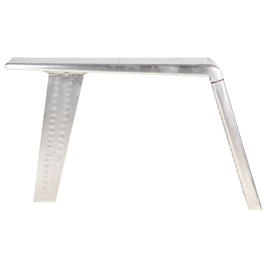 aviator-skrivebord 112 x 50 x 76 cm metal sølvfarvet