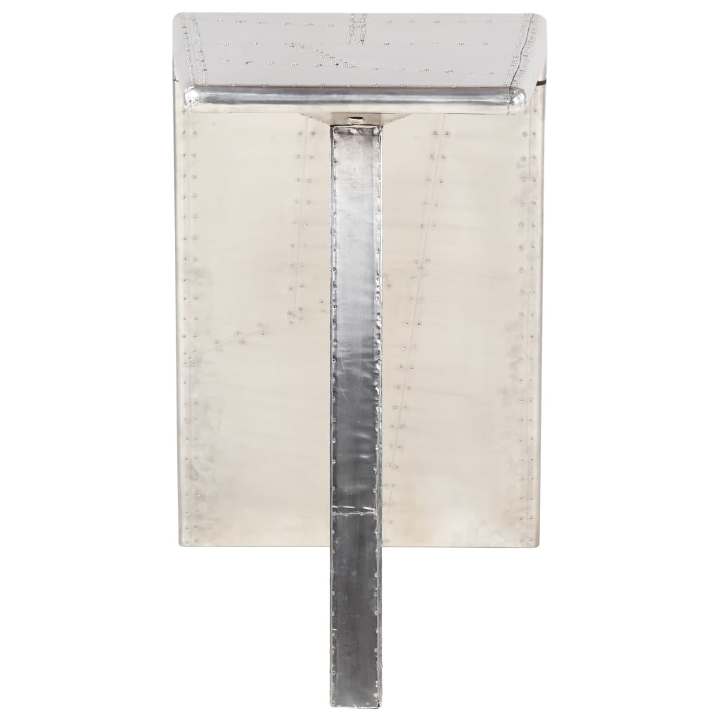 aviator-skrivebord 112 x 50 x 76 cm metal sølvfarvet