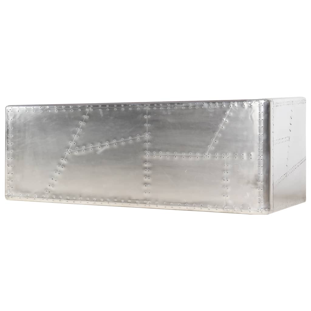 aviator-skrivebord 112 x 50 x 76 cm metal sølvfarvet
