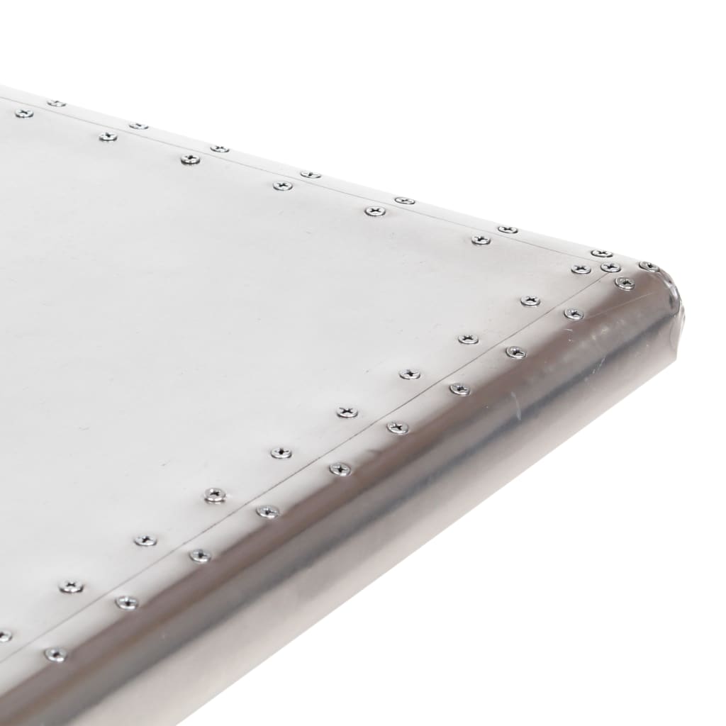 aviator-skrivebord 112 x 50 x 76 cm metal sølvfarvet