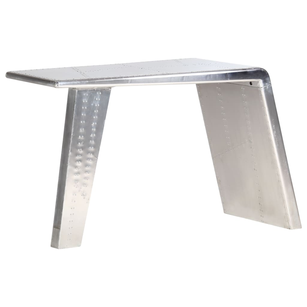 aviator-skrivebord 112 x 50 x 76 cm metal sølvfarvet