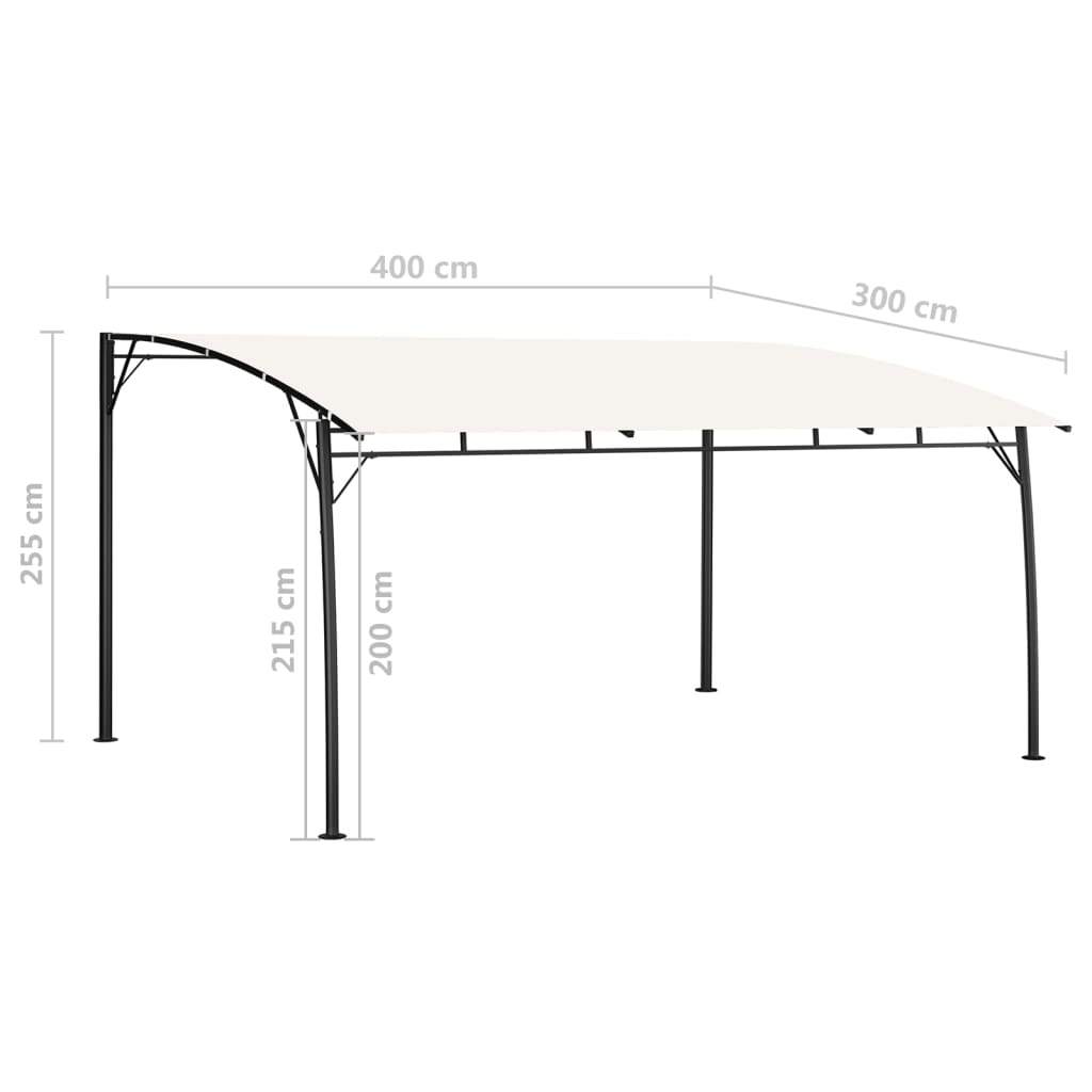 fritstående markise 4x3x2,55 m cremefarvet
