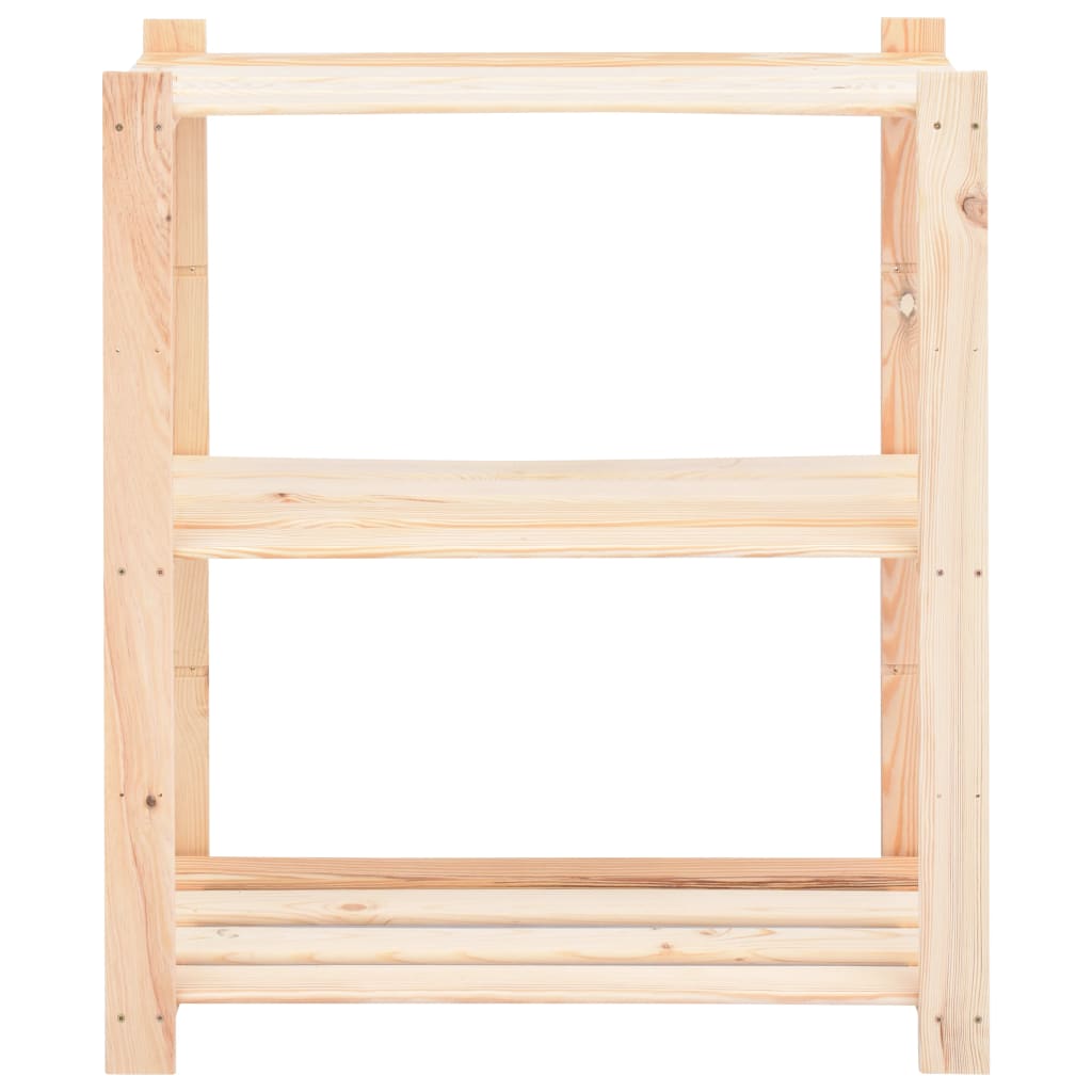 reoler 3 stk. 3 hylder 80x38x90 cm massivt fyrretræ 150 kg