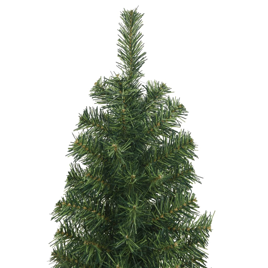 smalt kunstigt juletræ med juletræsfod 210 cm PVC grøn