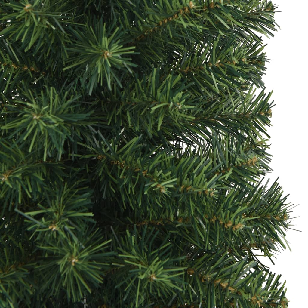 smalt kunstigt juletræ med juletræsfod 210 cm PVC grøn