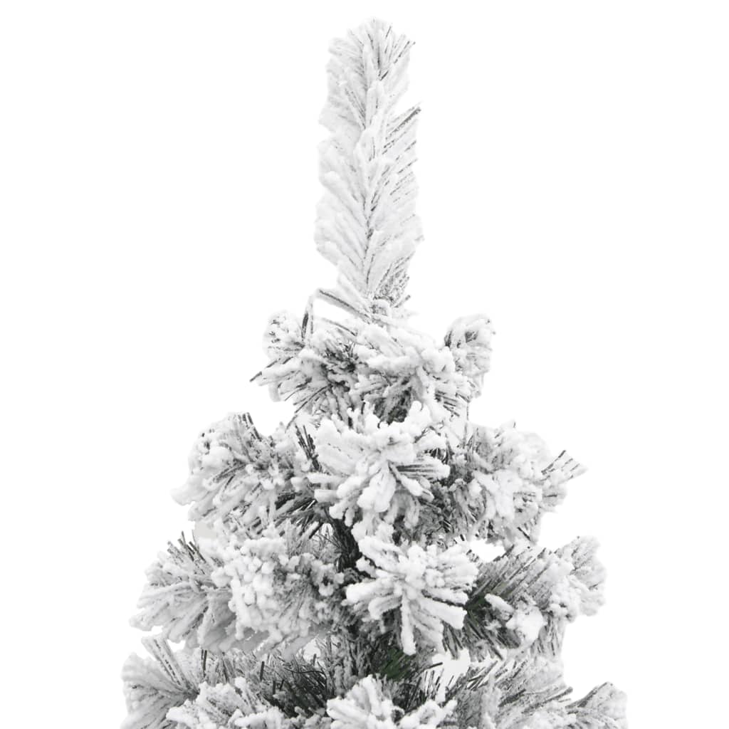 smalt kunstigt juletræ med sne 240 cm PVC grøn