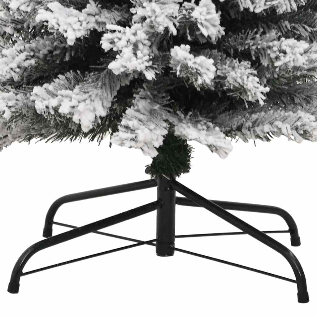 smalt kunstigt juletræ med sne 240 cm PVC grøn