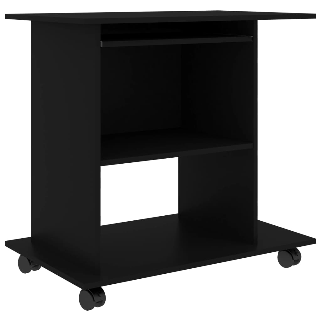 Computertisch 80x50x75 cm Holzwerkstoff schwarz