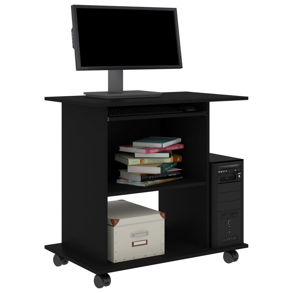 Computertisch 80x50x75 cm Holzwerkstoff schwarz