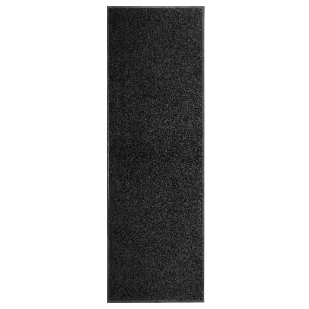 vaskbar dørmåtte 60x180 cm sort