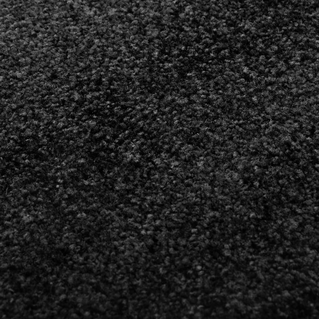 vaskbar dørmåtte 90x150 cm sort