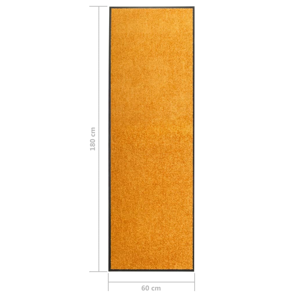 vaskbar dørmåtte 60x180 cm orange