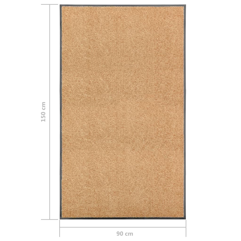 vaskbar dørmåtte 90x150 cm cremefarvet