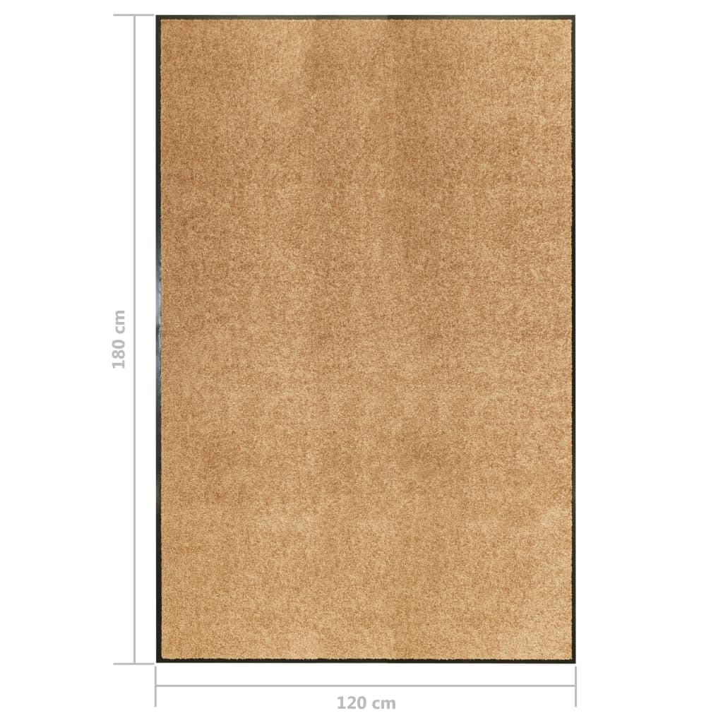 tvättbar dörrmatta 120x180 cm krämfärgad