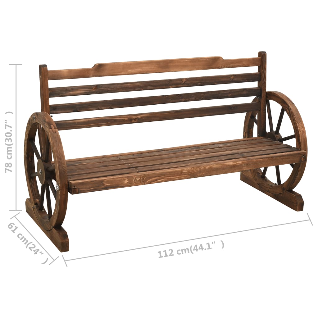 havebænk 112 cm massivt grantræ