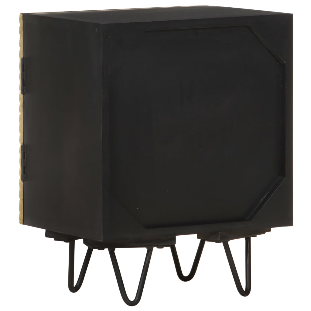 sengeskab med messingfront 40x30x50 cm massivt mangotræ