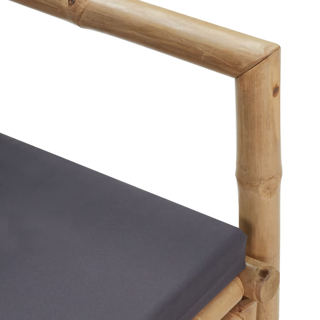 havebænk med hynder 115 cm bambus
