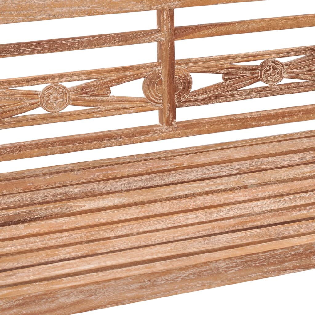 Batavia-bænk 120 cm massivt teaktræ hvidtet finish