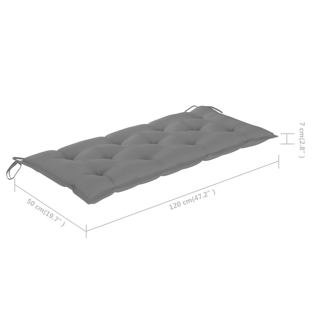 foldbar havebænk med hynde 118 cm bambus