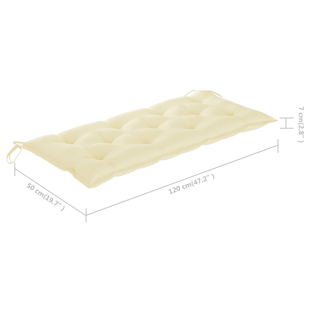 foldbar havebænk med hynde 118 cm bambus
