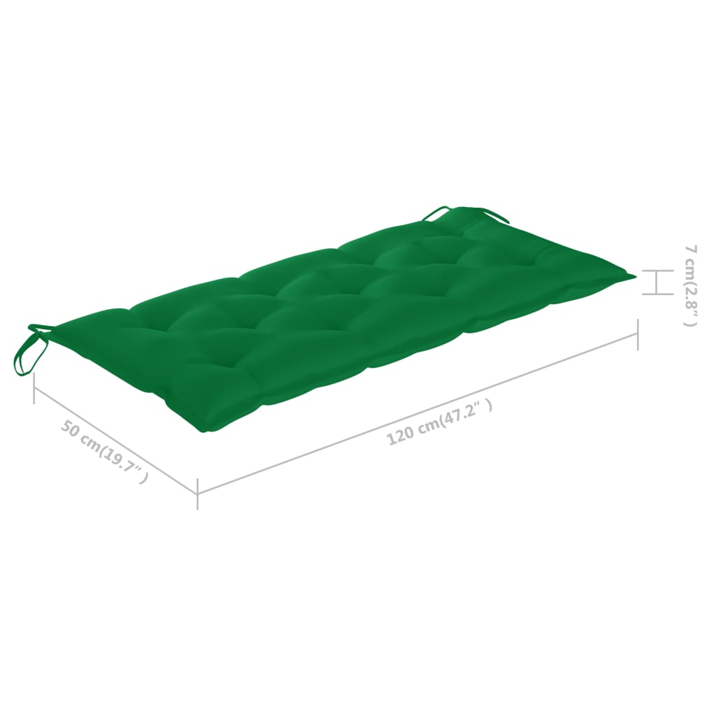 foldbar havebænk med hynde 118 cm bambus