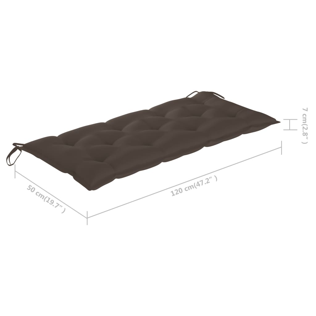 foldbar havebænk med hynde 118 cm bambus