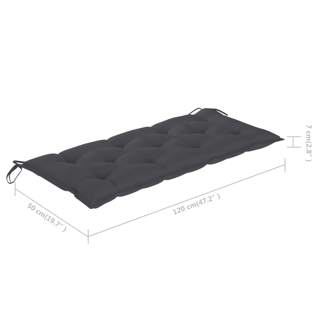 havebænk med hynde 120 cm bambus