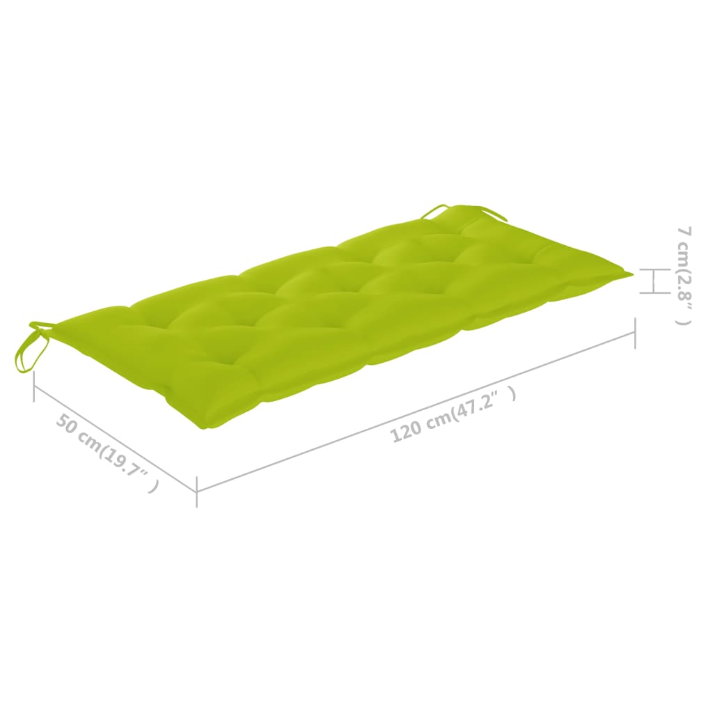 havebænk med hynde 120 cm bambus